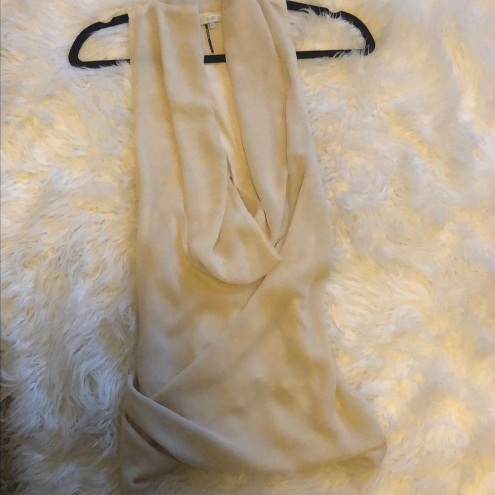Tan cowl neck tank top